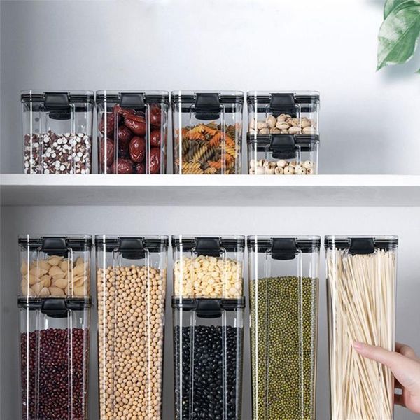 

storage bottles & jars square legume spaghetti cereals kitchen organizer box dried fruit jar food set vacuum lid pantry bottle
