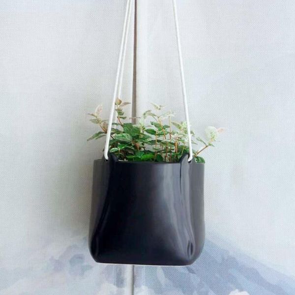 

vases nordic ins minimalist ceramic hanging basket flower pot white light luxury home balcony potted device
