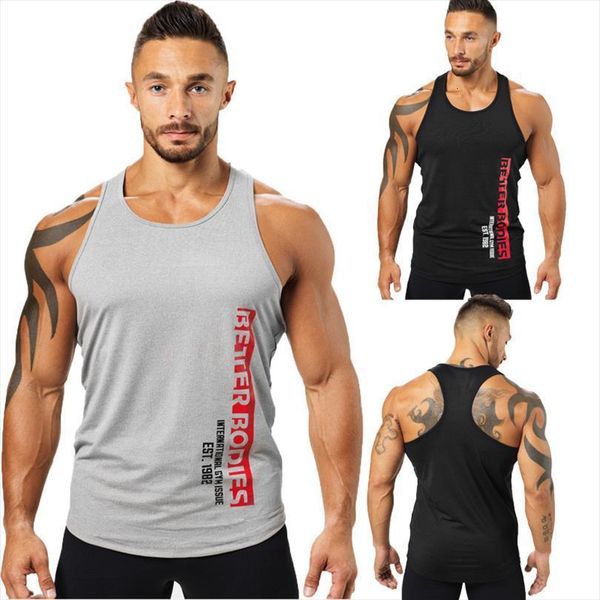 

men sleeveless gym sports muscle mens bodybuilding slim fit vest tank tee shirt, White;black