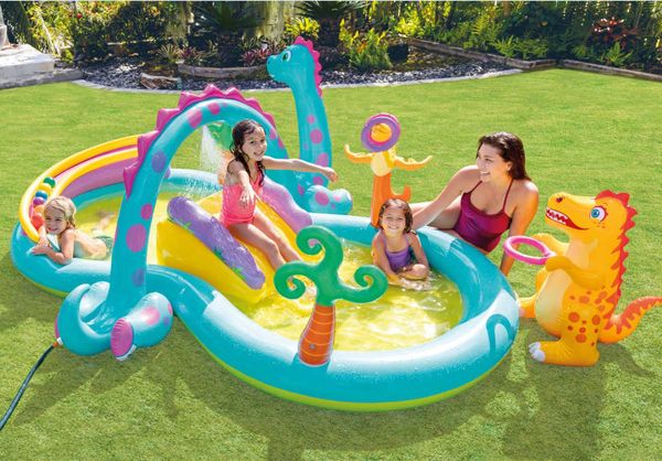 

intex 57135 dinosaur octagonal park fountain inflatable children's swimming pool