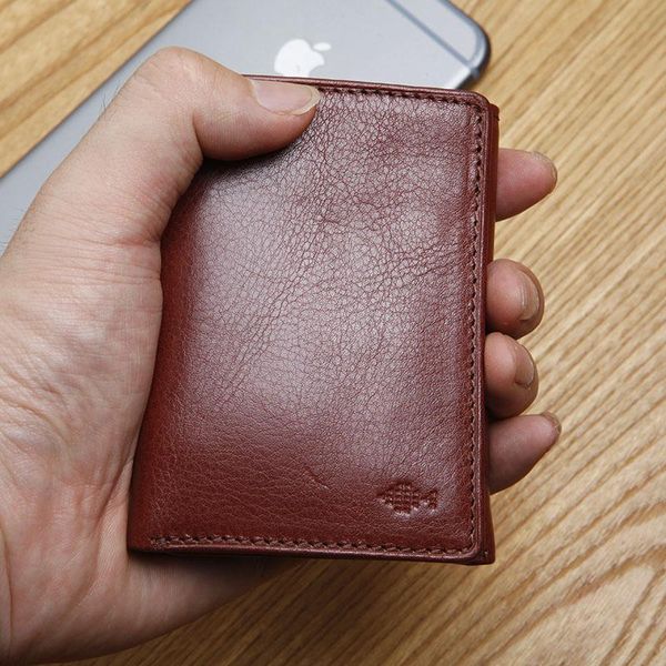 

wallets lanspace men's leather small wallet italy three fold mini, Red;black