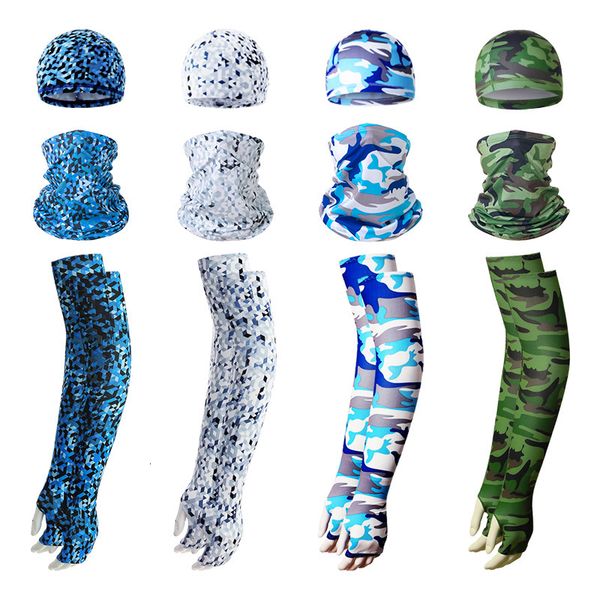 

protective sleeves outdoor sports sunscreen bicycle helmet lining cap ice silk scarf bib medium long sleeve