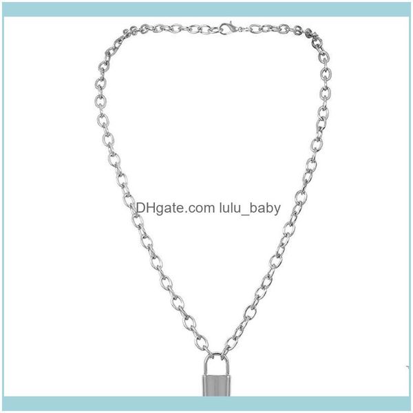 

pendant & pendants jewelrypendant necklaces necklace lock shape striped punk chains pearl adjustable layered choker moda feminina dainty cas, Silver