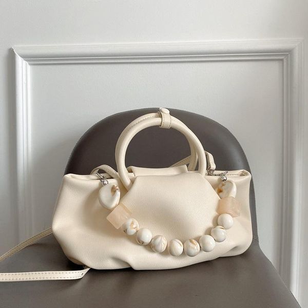 

evening bags genuine leather ladies hand 2021 fashion women handbags cow shoulder bag pleated beaded crossbody for