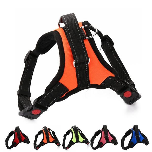 

dog collars & leashes harness no pull reflective breathable adjustable pet outdoor walking supplies