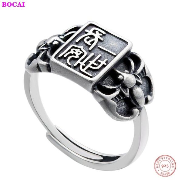 

cluster rings s925 sterling silver women's individual creativity bat simple art opening lady's thai ring for men and women, Golden;silver