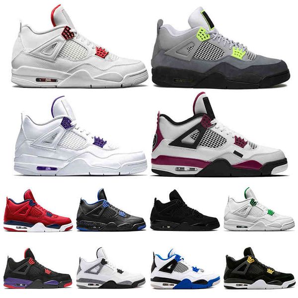 

2020 4 4s mens basketball court purple sail pine green university red what the sneakers sports shoes size 7-137895362