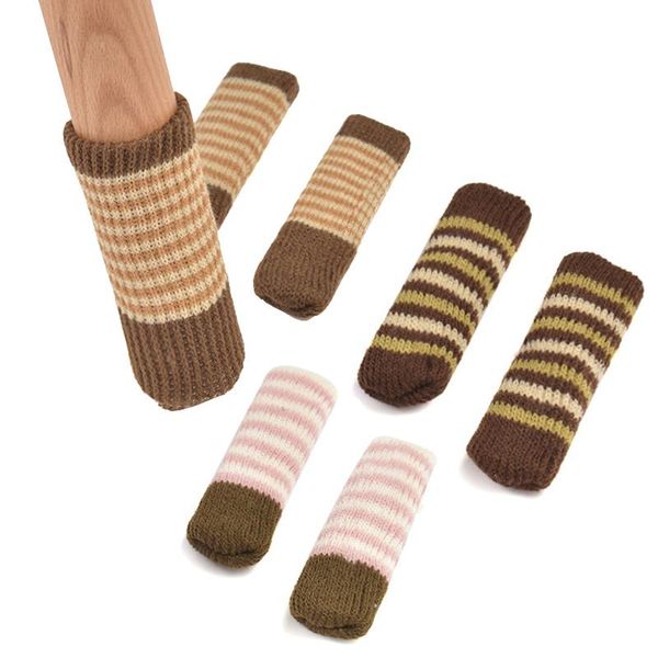 

chair covers 4pcs table foot socks leg floor protectors non-slip knitting for furniture cartoon home decor
