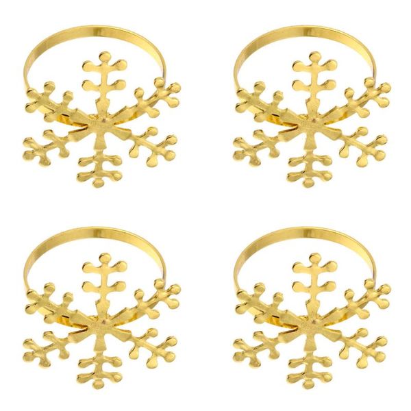 

napkin rings 4 pcs christmas theme snowflake alloy dinning table decor