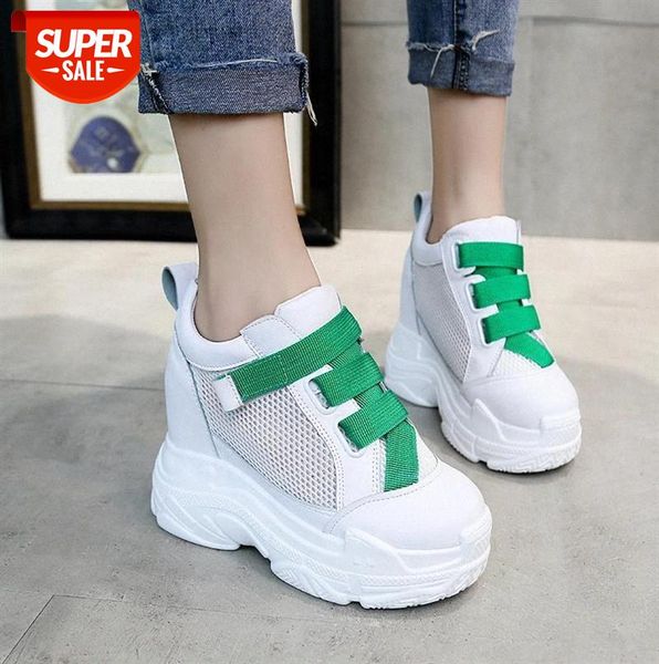 

new women summer mesh platform sneakers trainers white shoes high heels wedges outdoor shoes breathable casual woman #xc4a