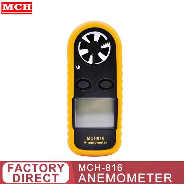 Multimetri Mini anemometro M / S 0-30.ft Min 0-5860.knots 0-55.km/hr 0-90 Mph 0-65 Vento ﾰ C -10 C-45 MCH-816