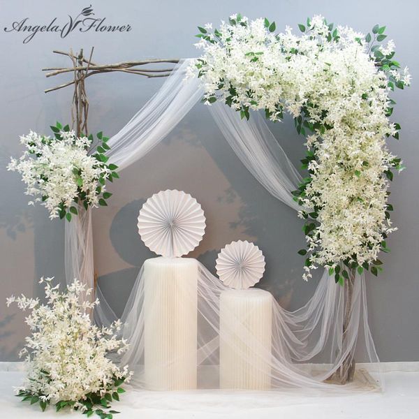 

decorative flowers & wreaths customize oncidium artificial flower row arrangement wedding arch backdrop decor wall hanging window display fl