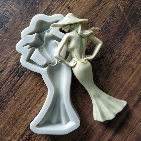 

cake tools backless beauty model silicone mold resin chocolate fondant