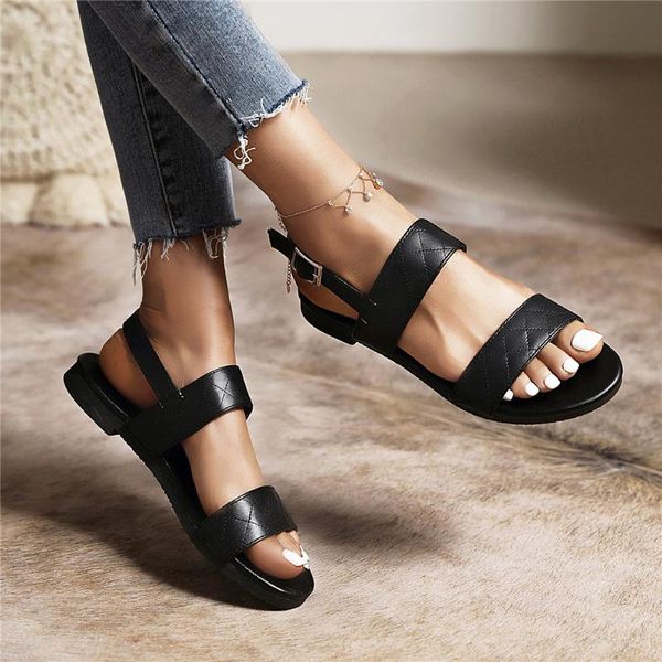 

sandals lapolaka casual shoes women big size 43 slip-on solid black leisure fashion summer sandal female