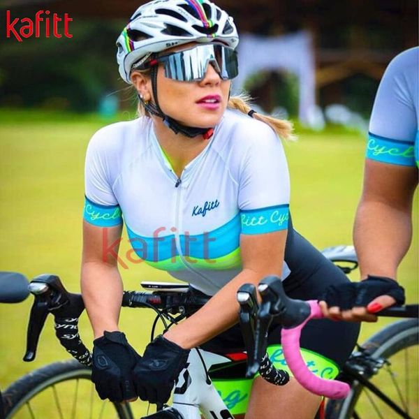 

kafit summer ladies professional outdoor sportswear team short-sleeved shirt cycling wear triathlon racing sets, Black;blue