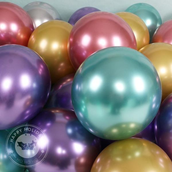 

party decoration 5-18inch chrome metal balloon large latex balloons gold silver green birthday wedding garland decor helium