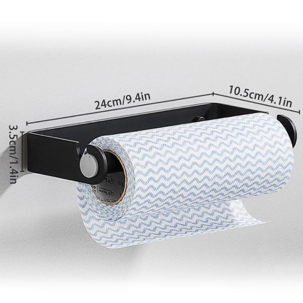 

hooks & rails 50lb wall mount kitchen roll paper holder cabinet aluminum adhesive towel rack shelf