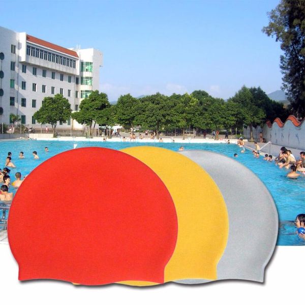 

hwswimming flat cap kids girl boy's moulded silicone swim swimming beach hat caps