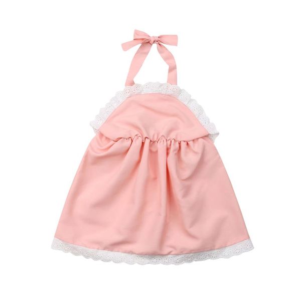 

girl's dresses girl dress summer baby clothes born toddler cotton sleeveless outfit lace side buttoned halter, Red;yellow