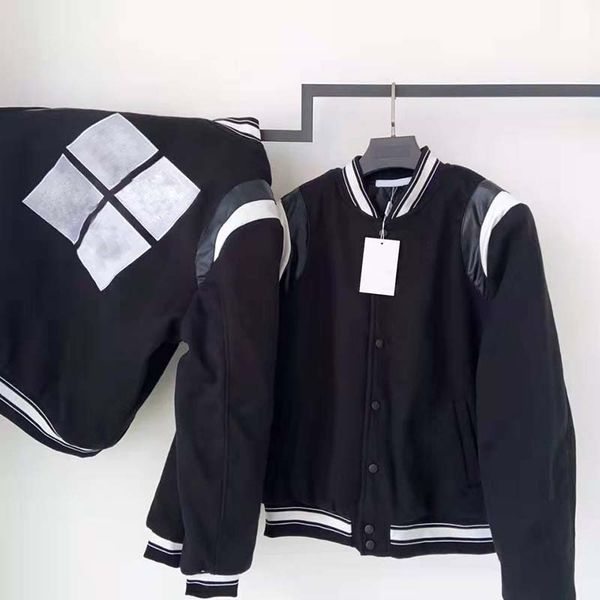 

men baseball jackets women coats fashion classic letter embroidery hip hop jacket sleeve loose fit coat outerwear streetwear 2 styles, Black;brown