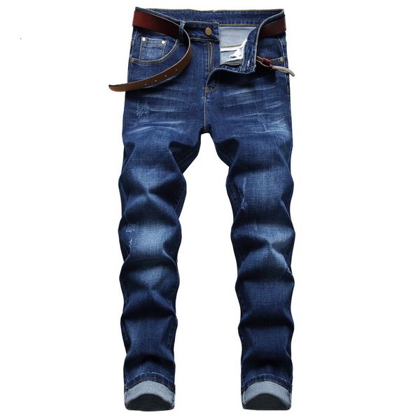 

men's jeans 2021 autumn spring ripped street hip hop punk stretch bike trendy holes straight denim trouers xtbf, Blue