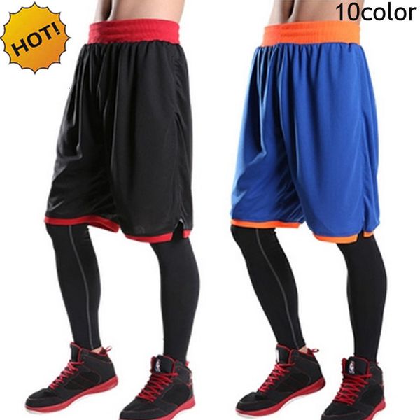 

men's shorts summer men students fitness joggers loose elastic quick-drying knee-length shorts patchwork sweat streetball dshe, White;black