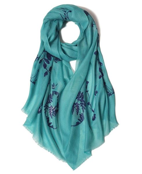 

scarves classic vintage printed 100%cashmere women's fashion elegant big scarf shawl pashmina small fringed 70x190cm 14color, Blue;gray