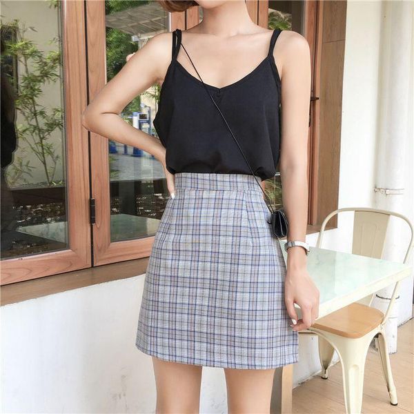

skirts women summer vintage high waist a-line print skirt casual ladies fashion gothic mini, Black