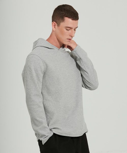 

new men hooded hoodies yoga outfit thick fabric sports solid basic sweatshirts quality jogger texture pullovers, White;red