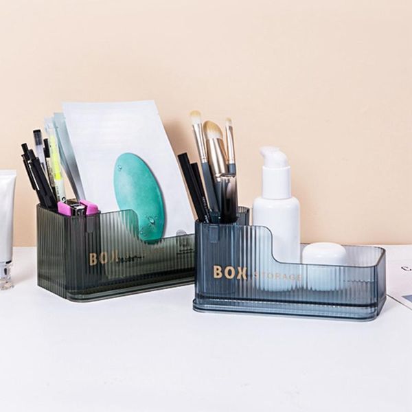 

storage boxes & bins multi-function makeup box mirror cabinet organizer lattices brush holder for deskcosmetics rack
