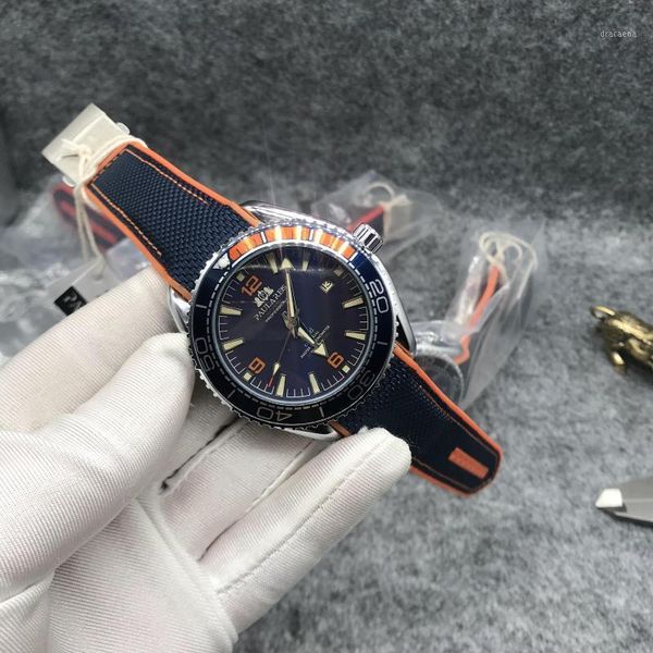 

diving watch sports multi-function automatic mechanical men luminous waterproof wristwatches, Slivery;brown