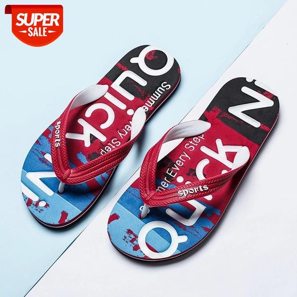 

2020 Summer Graffiti Fashion Slippers men's Flip Flops Sandal Beach Sandals Plus Size Shoes Man Shoes Flats Sandals Casual shoes #cf9H, Black