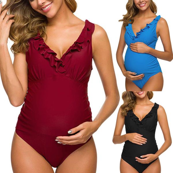

swimwear 2021 fashion pregnant women's siamese bikini, White;black