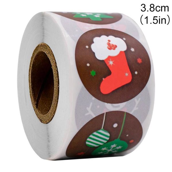 

gift wrap 500 pcs/roll christmas stickers xmas elements sealed sticker gifts box packing decorations lxy9