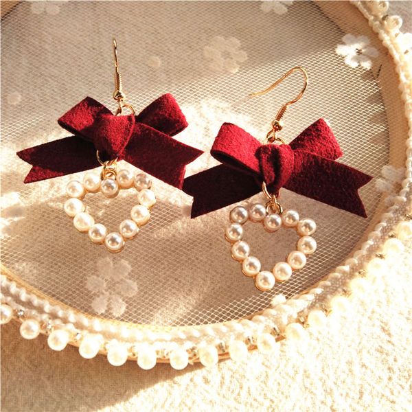 

pearl earrings love temperament simple plush