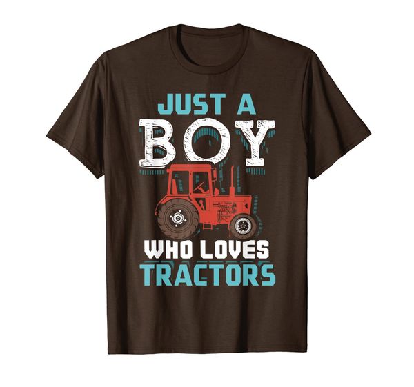 

just a boy who loves tractors funny farmer gift t-shirt, White;black