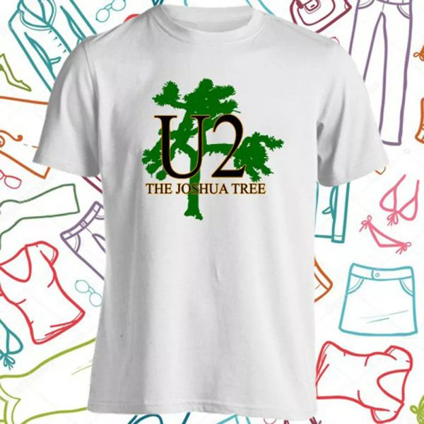 

u2 the joshua tree tour logo men's white t-shirt size s to 3xl, White;black