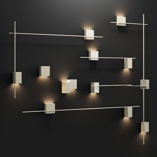 

wall lamps modern simple designer long strip lamp living room background deco light el corridor line fixtures