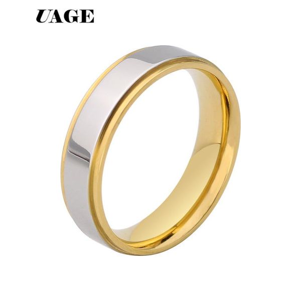 

cluster rings uage gold color 6mm brand for women men wedding lovers rose fine jewelry, Golden;silver