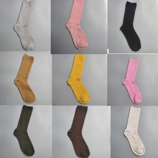 

color black white double needle small high tube socks women's simple