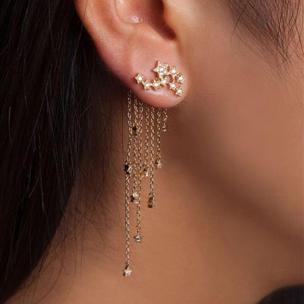 

star tassel alloy earrings dangle & chandelier, Silver