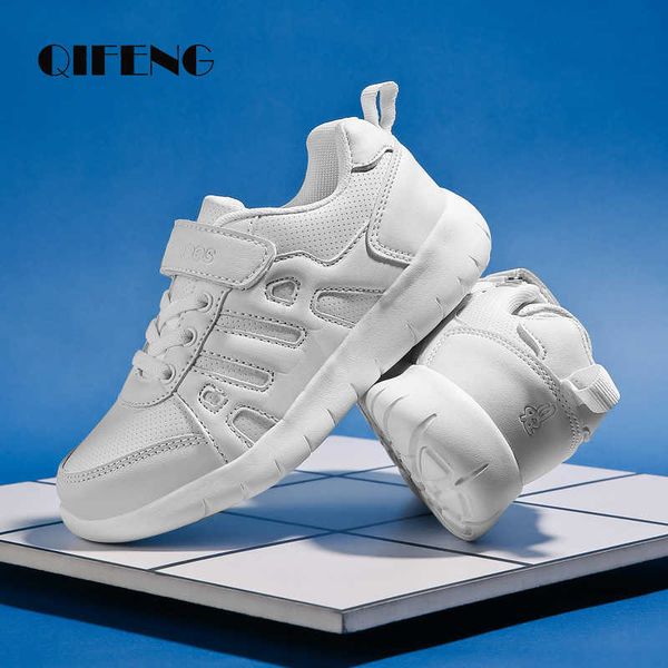 

children white casual shoes boys light leather sneakers student kids summer size 5 8 9 mesh sport footwear autumn spring fashion g1025, Black;red
