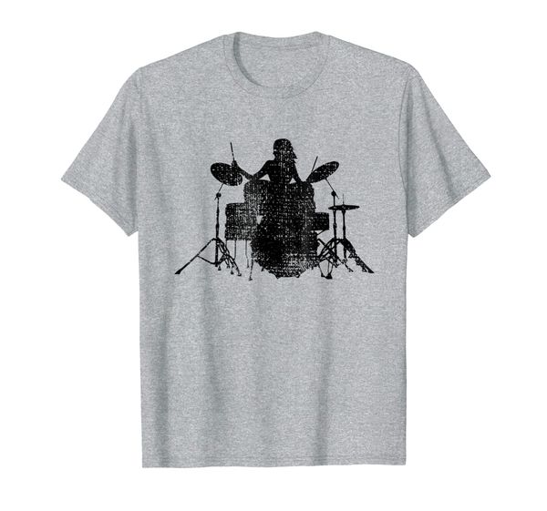 

Vintage Drummer Girl T-Shirt Drumset Drumsticks Drumline Tee, Mainly pictures