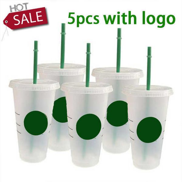 

710ml straw cup with cover, color changing coffee cup with , reusable cup, plastic cup, matte coffee cup
