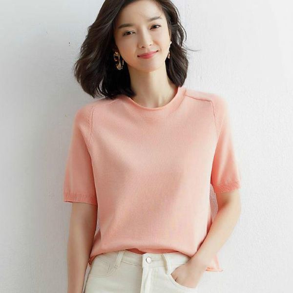 

women's sweaters 2021 spring summer office lady knitted o neck 5 solid color sweater thin  women basic pullover jl-xy6271, White;black