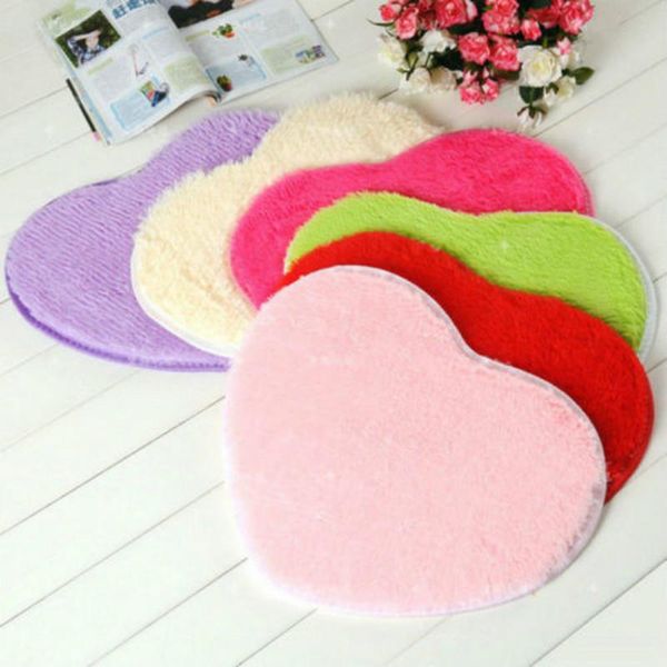 

heart shaped shaggy fluffy rug antiskid area carpet home bedroom floor mat q carpets