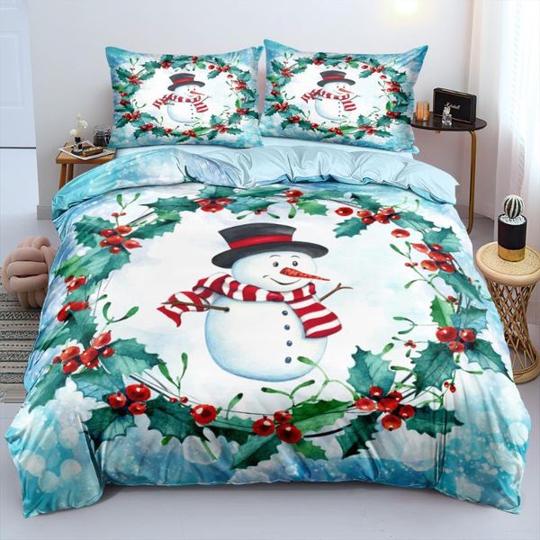 

bedding sets 3d bed linen christmas snowman duvet cover bag and pillow sham full twin super king  size custom bedclothes
