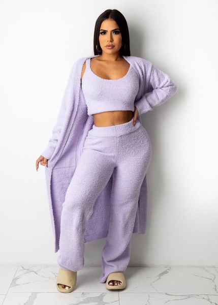 

women's two piece pants hhdmv 2021 fashion women street girl style suit vest type short elastic long outwear lady three sets, White