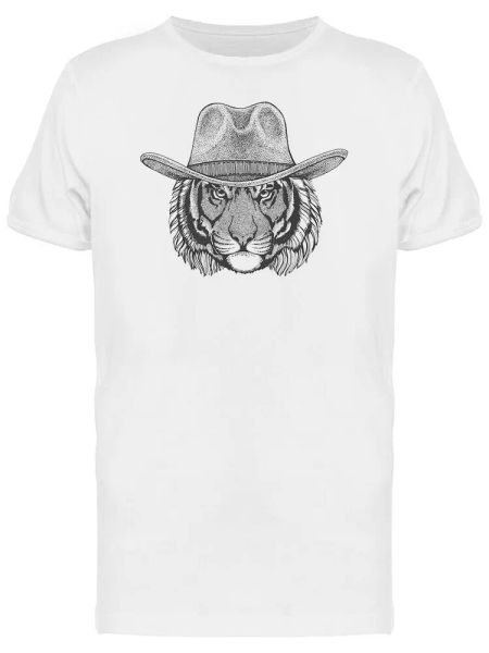 

tiger wild west icon men's tee -image by shutterstock, White;black