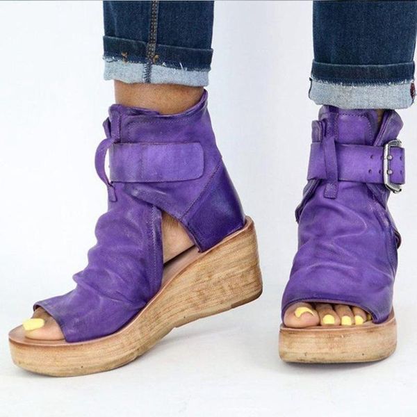 

sandals 2021 heels chaussure femme women retro platform for summer shoes sandalias mujer wedges high, Black